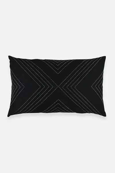 Anchal Geometric Lumbar Pillow In Black