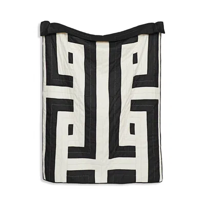 Anchal Interlock Quilt Throw Blanket In Black