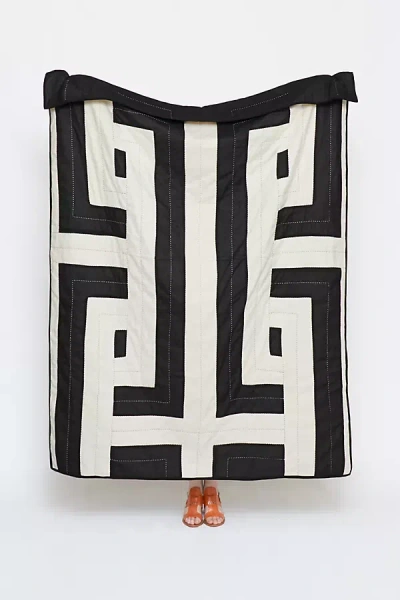 Anchal Interlock Quilt Throw In Black