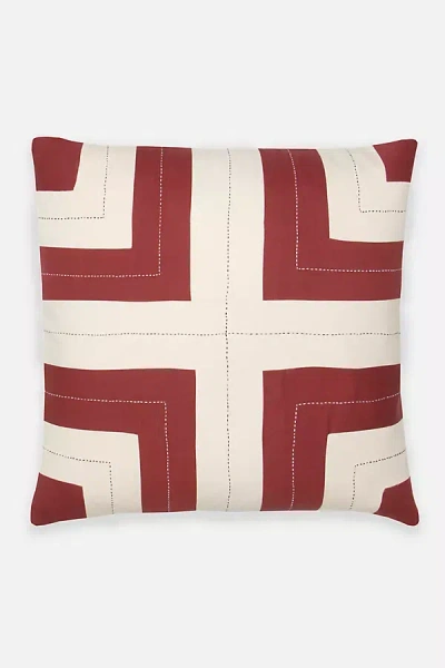Anchal Interlock Throw Pillow In Burgundy