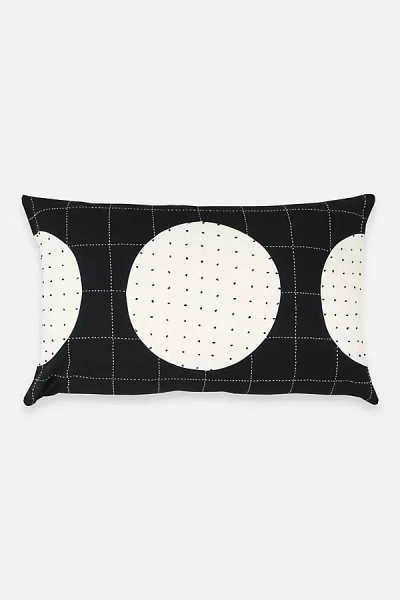 Anchal Lunar Dot Lumbar Pillow In Black