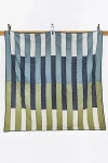 Anchal Offset Stripe Quilt Throw In Green