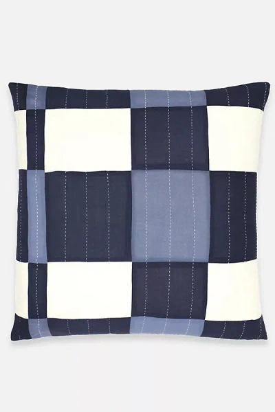 Anchal Patchwork Plaid Euro Sham In Blue