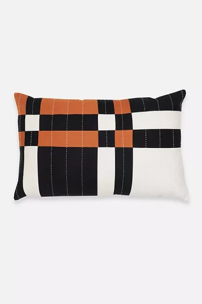 Anchal Patchwork Plaid Lumbar Pillow In Multi