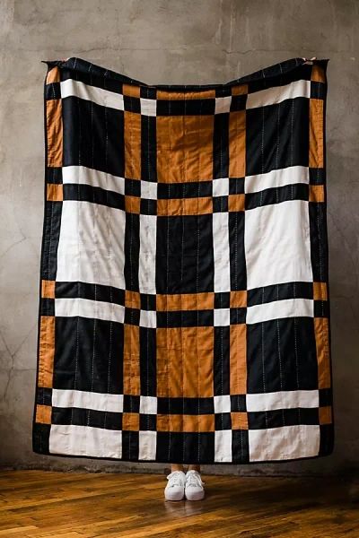 Anchal Patchwork Plaid Quilt Throw In Multi