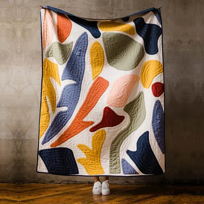 Anchal Petal Quilt Throw In Multi