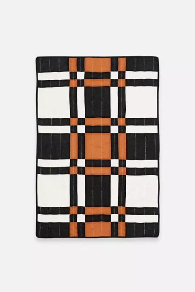 Anchal Small Patchwork Plaid Quilt Throw In Brown