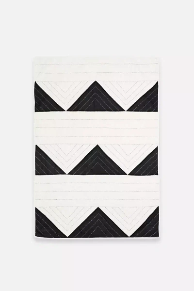 Anchal Small Triangle Quilt Throw In Black