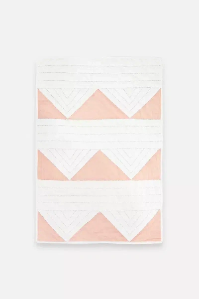 Anchal Small Triangle Quilt Throw In Pink