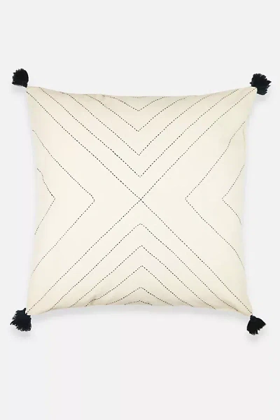 Anchal Tassel Toss Pillow In White