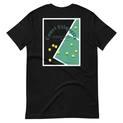 Anchor & Crew Black Court Etiquette Tennis Club League Organic Cotton T-shirt - Men