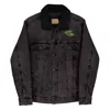 Anchor & Crew Black Denim Explore Co. Sherpa Denim Embroidered Jacket - Men In Black