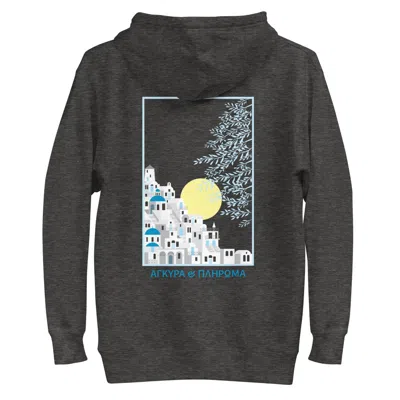Anchor & Crew Black / Grey Charcoal Heather Santorini Landmark Cotton Blend Hoodie - Women In Multi
