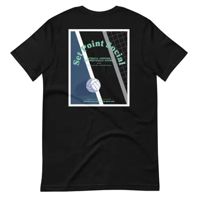 Anchor & Crew Black Set Point Social Volleyball Club League Organic Cotton T-shirt - Women