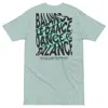 Anchor & Crew Blue / Green Agave Balance Le Dance Disco! Heavy Cotton Embroidered T-shirt - Women In Gray