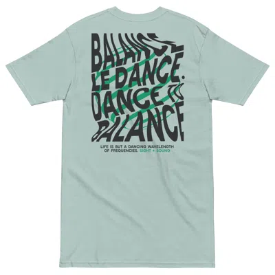 Anchor & Crew Blue / Green Agave Balance Le Dance Disco! Heavy Cotton Embroidered T-shirt - Women In Gray