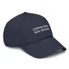 Anchor & Crew Blue Navy Gustatory Coffee Before Bad Decisions. Cotton Embroidered Cap - Men In Blue