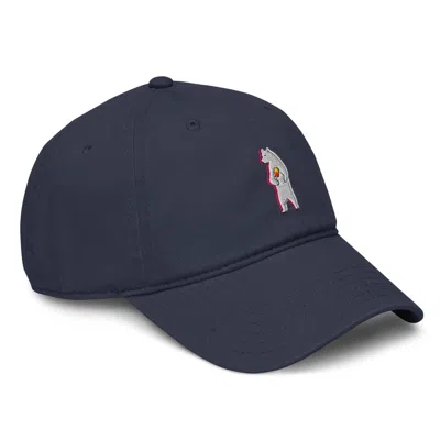 Anchor & Crew Blue Navy Polar Bear Day Out In The Wild Cotton Embroidered Cap - Men In Black