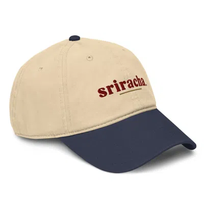 Anchor & Crew Blue / Neutrals Natural & Navy Sriracha Slogan Cotton Embroidered Cap - Women