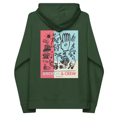 Anchor & Crew Bottle Green One Moon Safari Editions Organic Cotton Hoodie - Women
