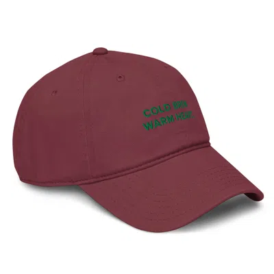 Anchor & Crew Burgundy Gustatory Cold Brew Warm Heart. Cotton Embroidered Cap - Men