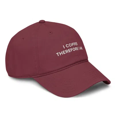 Anchor & Crew Burgundy Gustatory I Coffee Therefore I Am. Cotton Embroidered Cap - Women