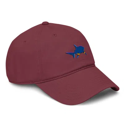 Anchor & Crew Burgundy Shark Gone Swimming In The Wild Cotton Embroidered Cap - Men In Brown