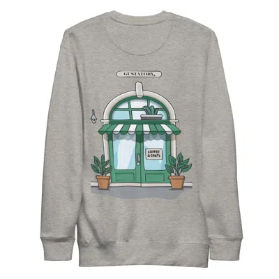 Anchor & Crew Carbon Grey Gustatory Coffee & Chats Cotton Blend Embroidered Sweatshirt - Men In Gray