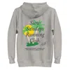 Anchor & Crew Carbon Grey Palm Tree Slow Sundays Running Club Cotton Blend Hoodie - Women In Gray