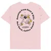 Anchor & Crew Cotton Pink Gustatory Coffee Over Bills Organic Cotton Embroidered T-shirt - Women In Pink