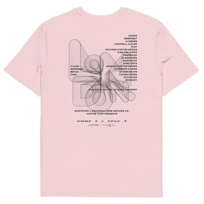 Anchor & Crew Cotton Pink Gustatory London Coffee Scene Organic Cotton Embroidered T-shirt - Men