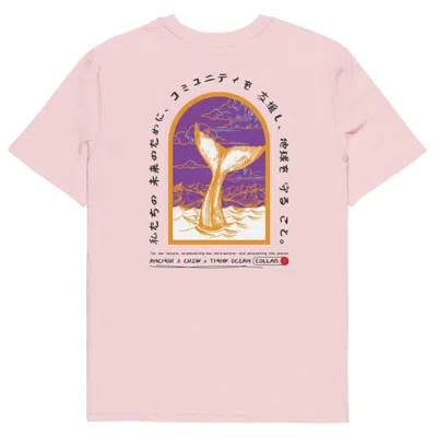 Anchor & Crew Cotton Pink Think Ocean Eight Japan Gurafiku Organic Cotton T-shirt - Men