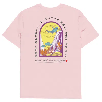 Anchor & Crew Cotton Pink Think Ocean Seven Japan Gurafiku Organic Cotton T-shirt - Men