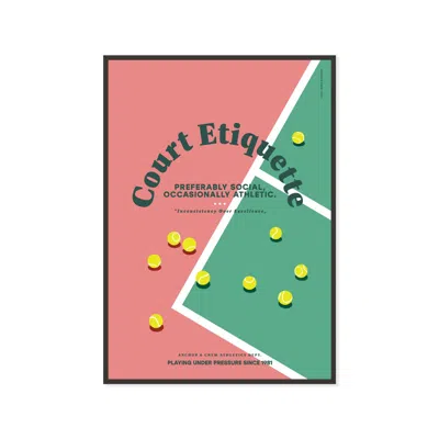 Anchor & Crew Court Etiquette Tennis Club League Matte Art Print In White