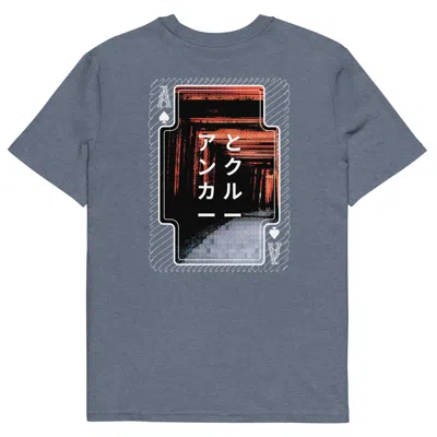 Anchor & Crew Dark Heather Blue Four Japan Gurafiku Organic Cotton T-shirt - Women