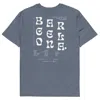 Anchor & Crew Dark Heather Blue Gustatory Barcelona Coffee Scene Organic Cotton Embroidered T-shirt - Women In Blue