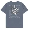 Anchor & Crew Dark Heather Blue Gustatory New York Coffee Scene Organic Cotton Embroidered T-shirt - Women In Blue