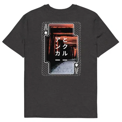 Anchor & Crew Dark Heather Grey Four Japan Gurafiku Organic Cotton T-shirt - Women In Gray