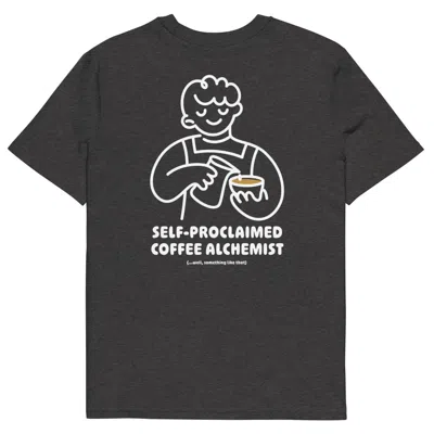 Anchor & Crew Dark Heather Grey Gustatory Coffee Alchemist Organic Cotton Embroidered T-shirt - Women In Gray