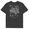 Anchor & Crew Dark Heather Grey Gustatory Edinburgh Coffee Scene Organic Cotton Embroidered T-shirt - Women In Gray