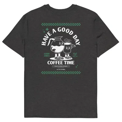 Anchor & Crew Dark Heather Grey Gustatory Have A Good Day Organic Cotton Embroidered T-shirt - Men In Gray