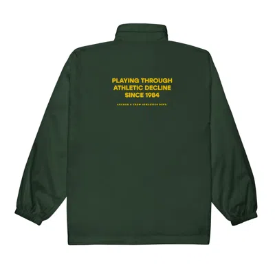 Anchor & Crew Forest Green Athletic Decline Sports Club League Embroidered Windbreaker Coat - Women