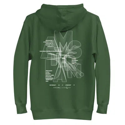 Anchor & Crew Forest Green Gustatory Amsterdam Coffee Scene Cotton Blend Embroidered Hoodie - Men