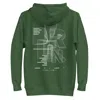 Anchor & Crew Forest Green Gustatory Berlin Coffee Scene Cotton Blend Embroidered Hoodie - Women In Green