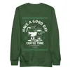 Anchor & Crew Forest Green Gustatory Have A Good Day Cotton Blend Embroidered Sweatshirt - Women In Green