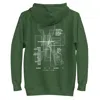 Anchor & Crew Forest Green Gustatory Tokyo Coffee Scene Cotton Blend Embroidered Hoodie - Women In Green