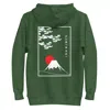 Anchor & Crew Forest Green Mount Fuji Landmark Cotton Blend Hoodie - Women In Green