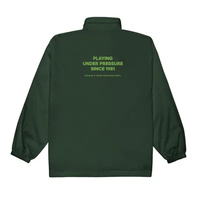 Anchor & Crew Forest Green Under Pressure Sports Club League Embroidered Windbreaker Coat - Women