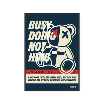 Anchor & Crew Four Busy Doing Nothing Editions Matte Art Print In Blue
