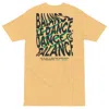 Anchor & Crew Gold / Yellow Vintage Gold Balance Le Dance Disco! Heavy Cotton Embroidered T-shirt - Women In Yellow